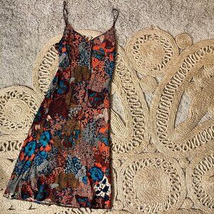 Anthropologie Floral Butterfly Slip Dress
